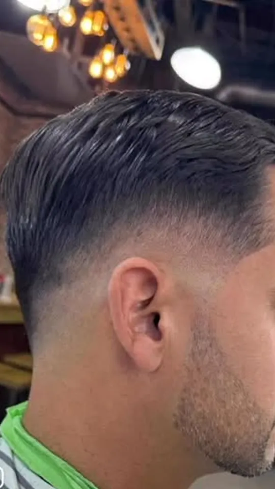 Side profile of a finished fade