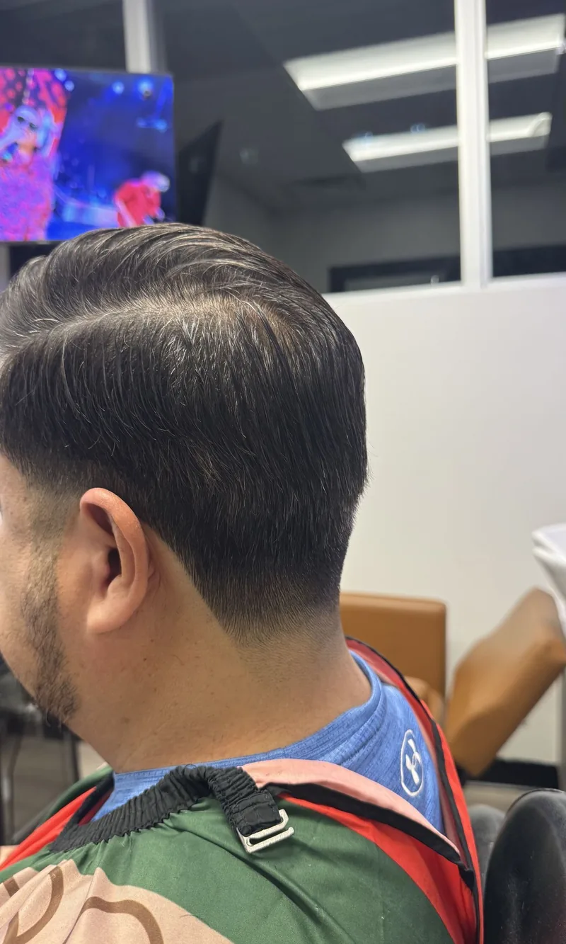 Back view of a tapered cut blended into the neck